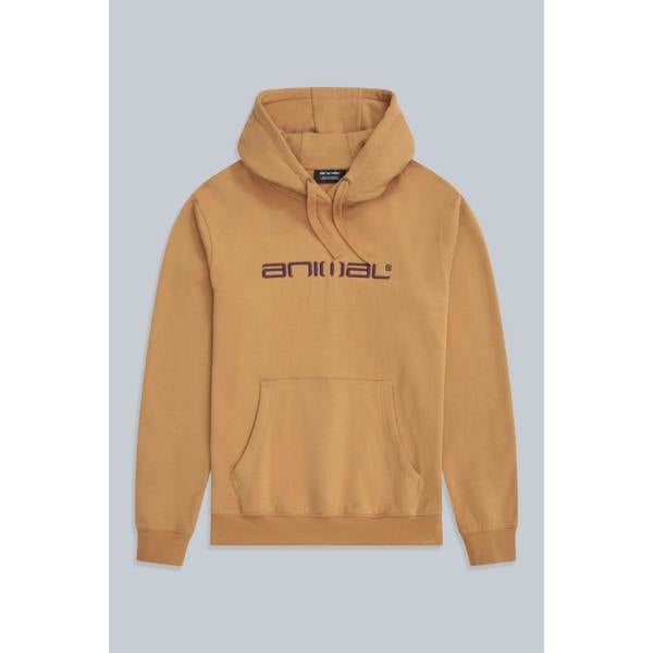 Animal Mens Driver Logo Organic Hoodie - Pale Yellow