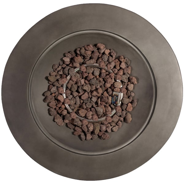 MDA Designs TABITI Dark Grey Gas Fire Pit for Garden & Patio - Luxurious Eco-Stone Finish Outdoor Heater Fire Pit