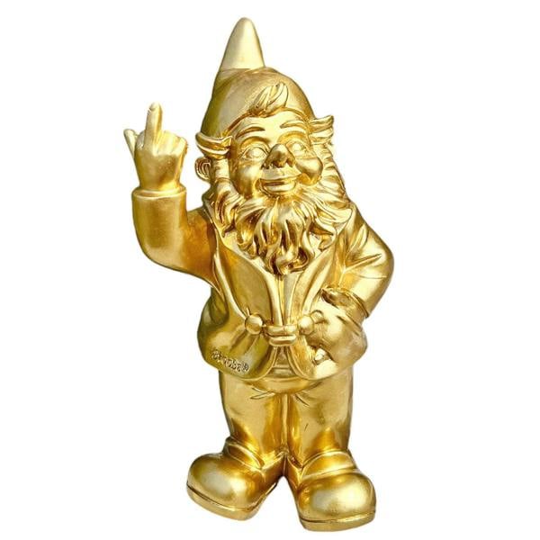Stoobz Gold Middle Finger F**k You Garden Gnome 20cm
