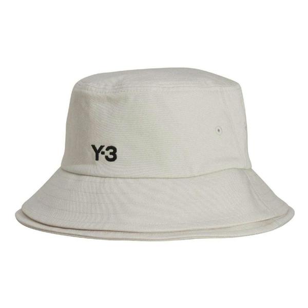 Y-3 Mens 3 Stripes Cotton Twill Sport Bucket Hat - White - 