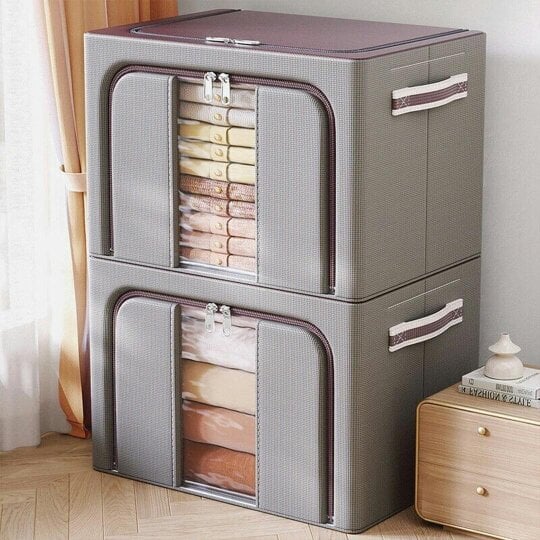 Havendro 100L Clothes Storage Bags Zipped Organizer Underbed Wardrobe Cube Closet Boxes