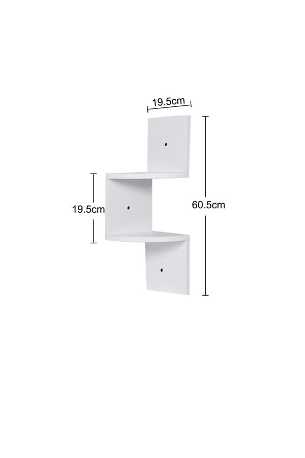 Living and Home Corner Shelf Wall Mount 2-Tier Floating Corner Bookshelf Plant Shelf for Bedroom, Living Room