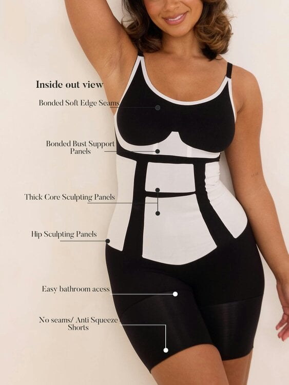 Perky Pear 360Sculpt™ Bust Support Body Suit-BLACK