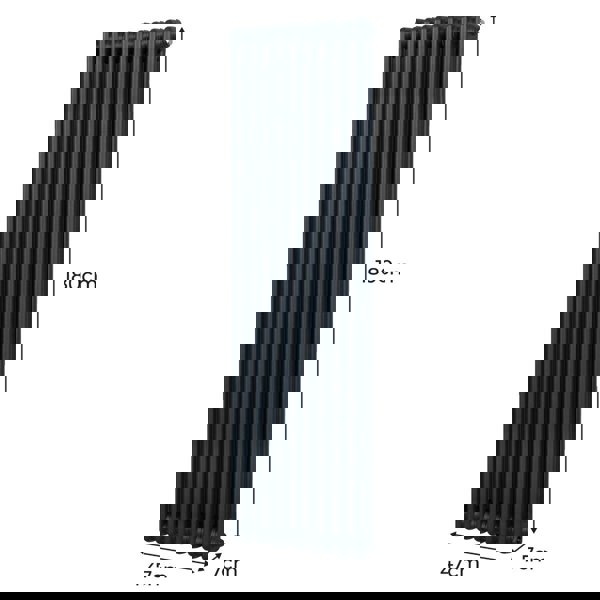 Monstershop Traditional 2 Column Radiator - 1800 x 472mm - Anthracite Grey