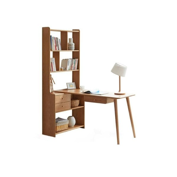 ST351 Office Desk With Side Bookcase-Weilai Concept-Weilai Concept