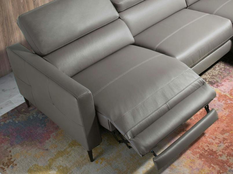 Angel Cerdá Relax corner sofa in dark grey leather 6125/6126