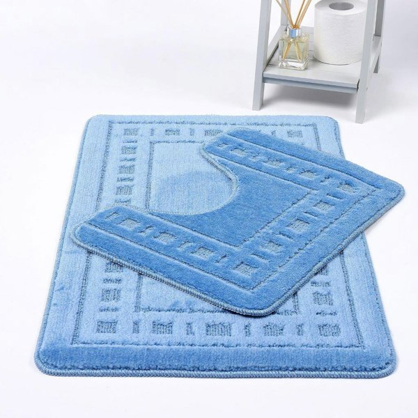 HomeSpace Direct Diem 2pc Anti- Slip Bath Mat and Pedestal Set