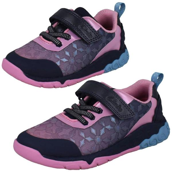 Clarks Girls Clarks Snowflake Detail Casual Trainers Tidal Trail
