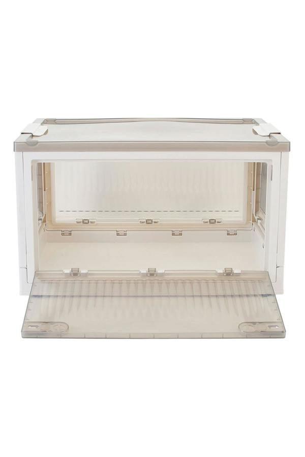 Living and Home Transparent Folding Storage Box with Wheels