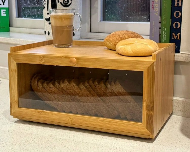 Maison des Cadeaux Rectangular Bamboo Single-Layer Bread Bin