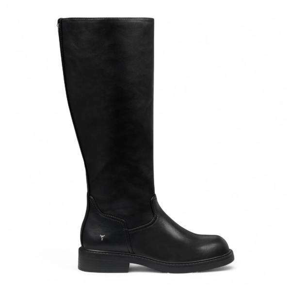 Windsorsmuth Blessing - Women's Black Faux Leather Knee High Boots