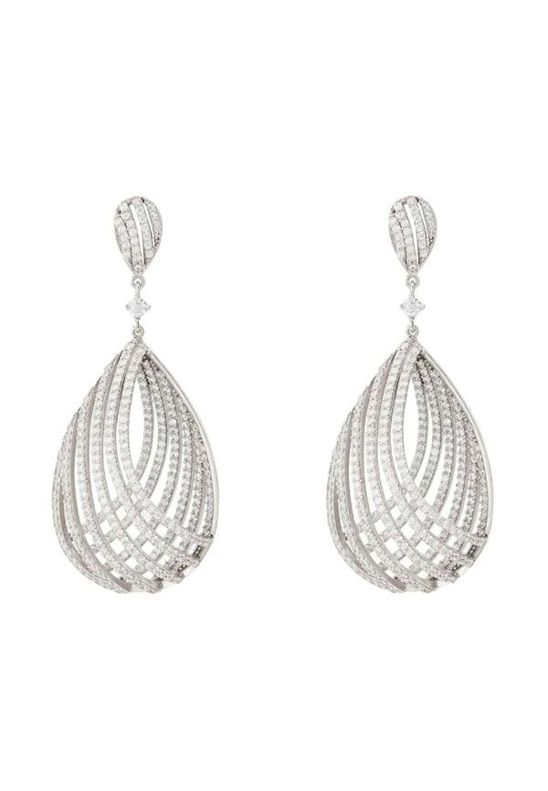 Vortex Teardrop Earring Silver - LATELITA Earrings