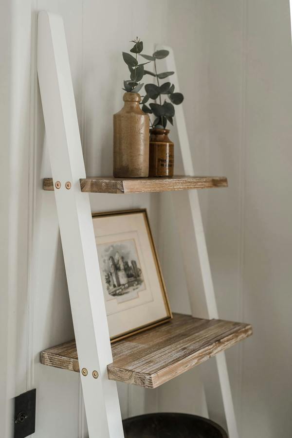 Statement Furniture Florence Ladder Shelf Wooden Shelving Unit Lean-Up Shelf
