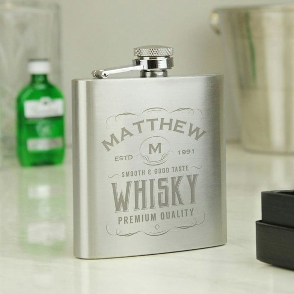 Personalised Memento Company Personalised Whisky Hip Flask