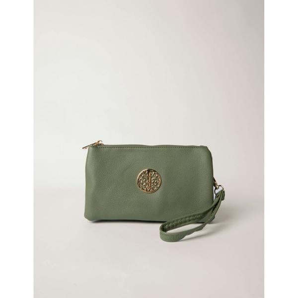 Blue Vanilla Detailed Zip Up Purse With Detachable Strap