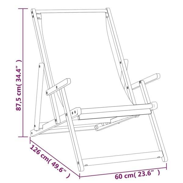 Berkfield Folding Beach Chair Solid Wood Teak Grey
