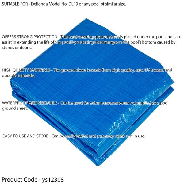 330cm Round Swimming Pool Ground Sheet - Waterproof Paddling Pool Tarpaulin - LoopsDirect