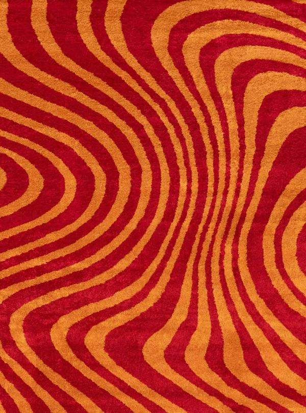 Red and orange wavy patterned fabric