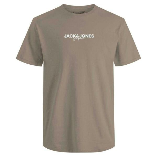 Jack And Jones Mens Corp Cotton T-Shirt (Pack of 5) - White/Grey/Navy/Olive/Beige - 