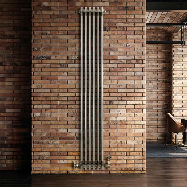 Monstershop Traditional 3 Column Radiator - 1800 x 290mm - Raw Metal