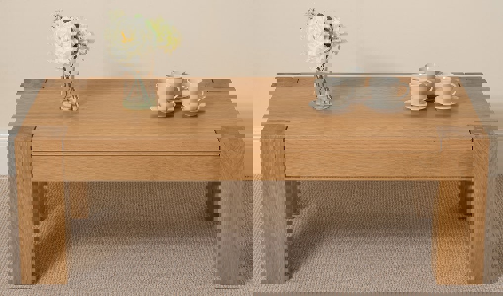 That's Furniture Kuba Chunky Oak Coffee Table for Living Room - 120cm