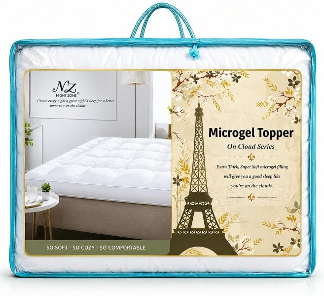 Night Zone Microgel Mattress Topper 10cm Deep – Luxury Hotel Quality Comfort