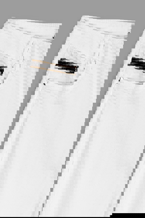 ENORSIA Women's White Straight Leg Jeans