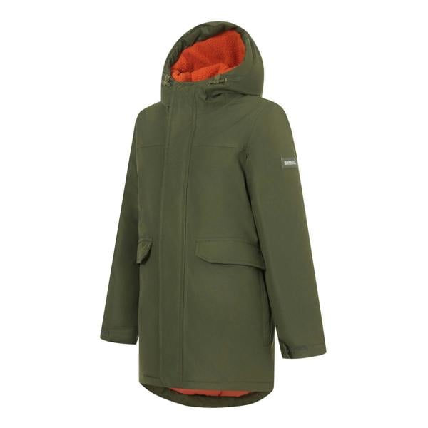 Regatta Childrens/Kids Farbank II Waterproof Insulated Jacket - Dark Khaki/Rooibos Tea - 