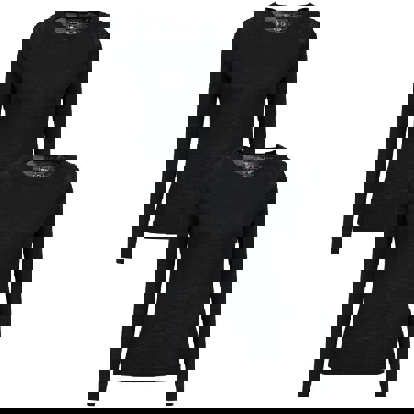 Mountain Warehouse Womens/Ladies Merino Wool Round Neck Base Layer Top (Pack of 2) - Black