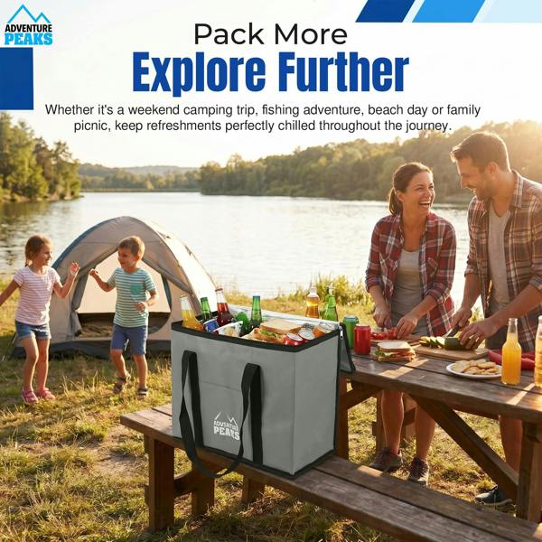 ADVENTURE PEAKS Cooler Bag Insulated Lunch Bag Leak Resistant Cool Box With Handle Shoulder Straps & Pocket Thermal Cool Bags For Food and Drink