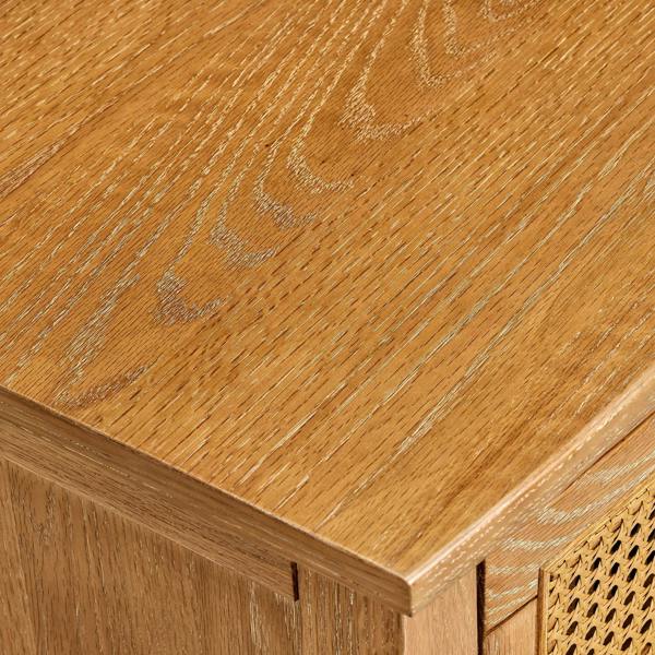 Statement Furniture Louis Bedside Table with Rattan Cane Drawer