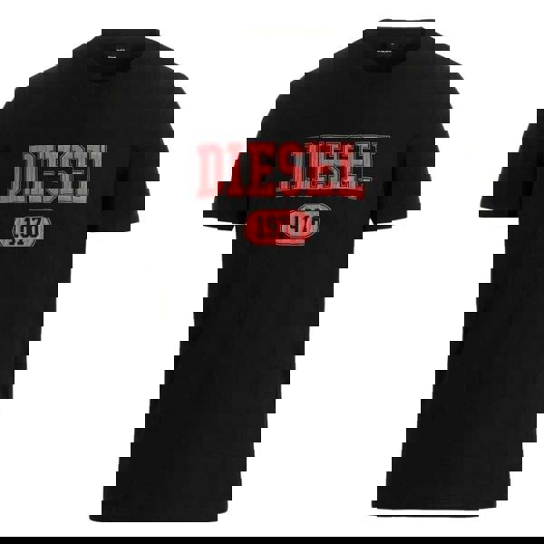 Diesel Unisex Adult 1976 Varsity Logo T-Shirt - Black - 