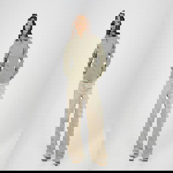 Brave Soul Pale Green Quarter Zip Polar Fleece Sweatshirt - Pale Green Image 3