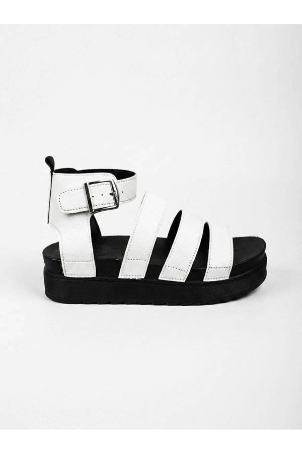 Nina Womens Multi Strap Platform Sandals - White