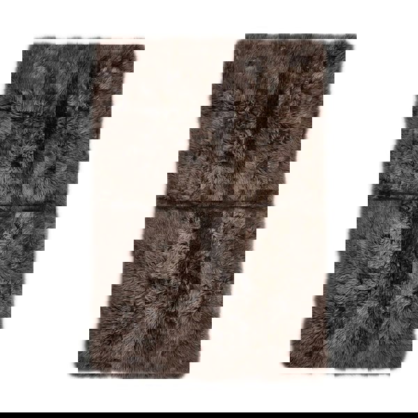 Long Wool Sheepskin Design Rug | 120x180 cm Walnut