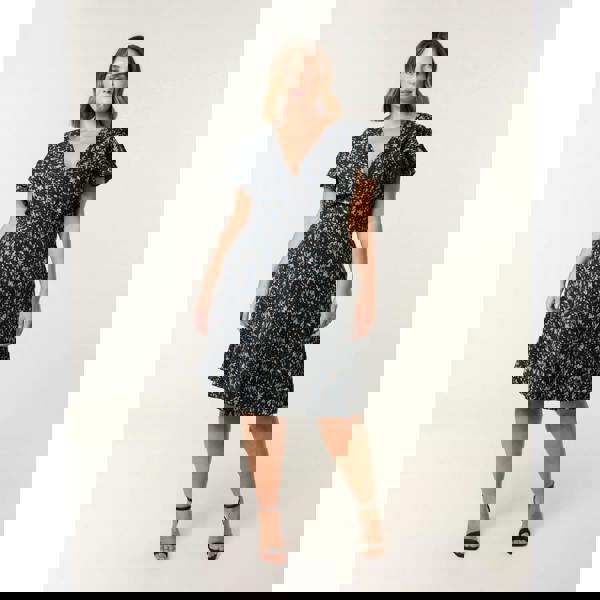 Blue Vanilla Curve Frill Sleeve Mini Dress