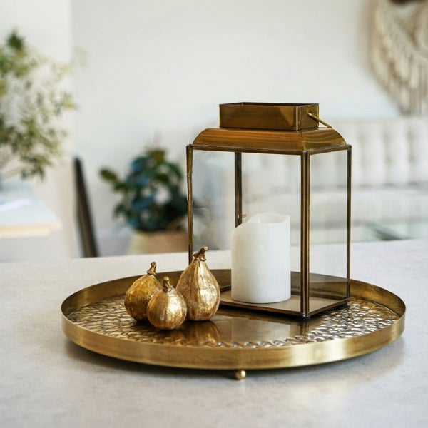 Ivyline Solis Embossed Tray Gold