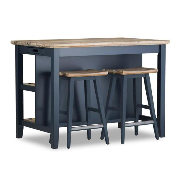 Statement Furniture Florence Wooden Bar Stool with Legs H65cm, Acacia Hardwood Rectangular Seat