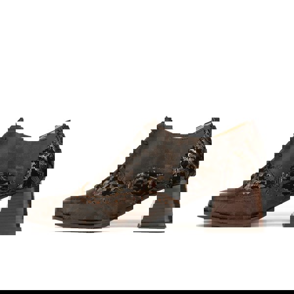 Embassy London Ziggy - Brown Print - Women’s Leather & Paisley Lace-up Brogue Heel