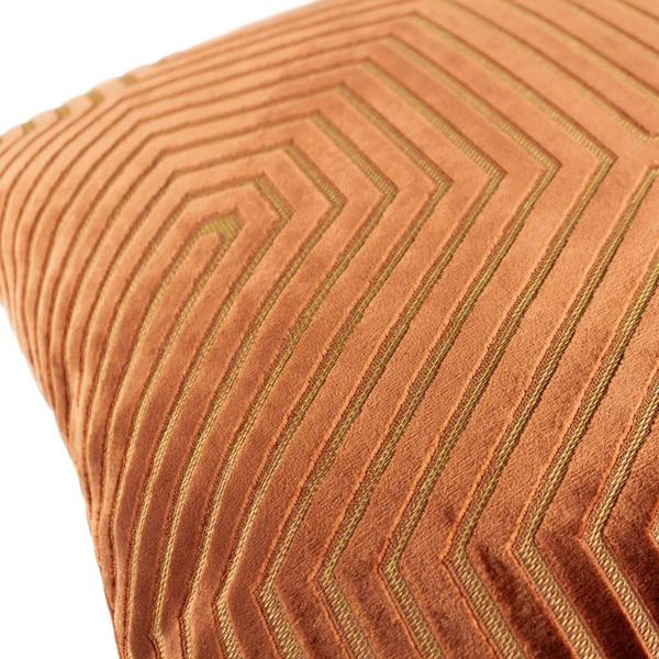 Paoletti Evoke Cut Cushion Cover - Brick Red - 