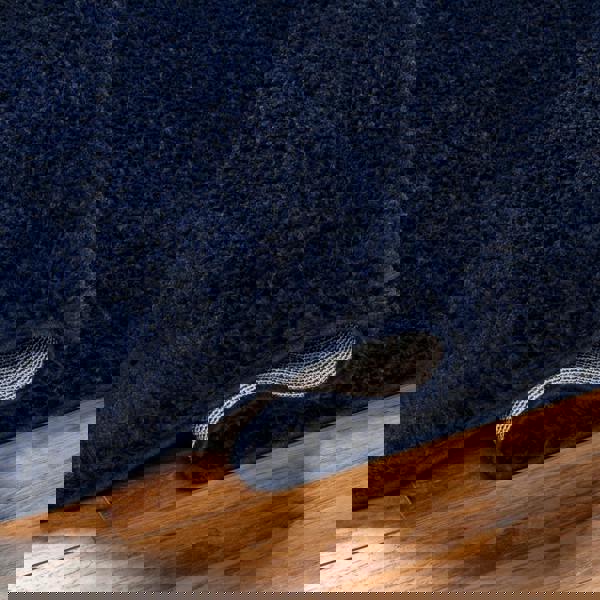 Livabliss Cloudy Shag-Solid Color Dark Blue Plush Soft Pile Rug