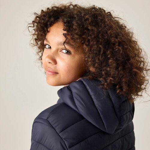 Regatta Kids Marizion Hooded Padded Jacket - Navy/Powder Lilac