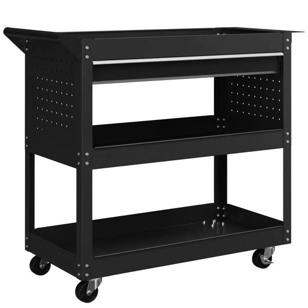 DURHAND 3-tier Tool Trolley Cart Roller Cabinet Garage Workshop with Drawer