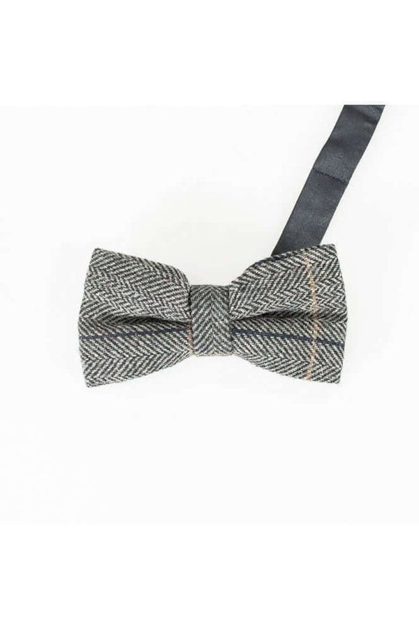 Grey Tweed Bow Tie