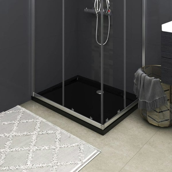 Berkfield Rectangular ABS Shower Base Tray Black 80x100 cm