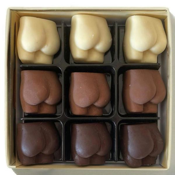 Abode Home & Gifts Box of Nine Handmade Belgian Chocolate Bottoms