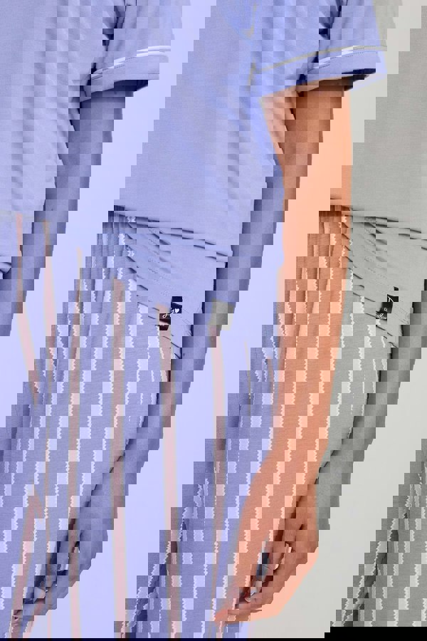 Pretty You London Women's Bamboo Tee and Trouser Set - Heather Stripe