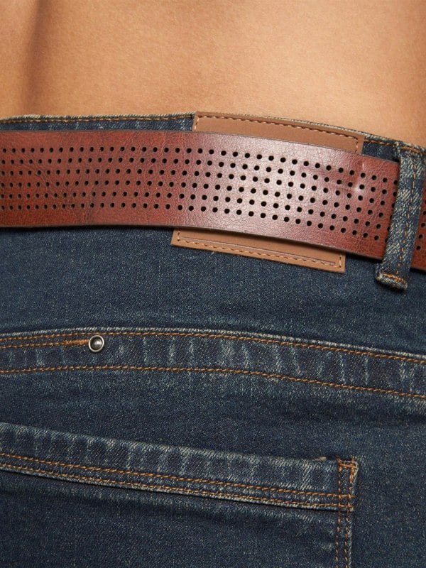 Crosshatch Farrowed Stretch Denim Jeans Raw Wash