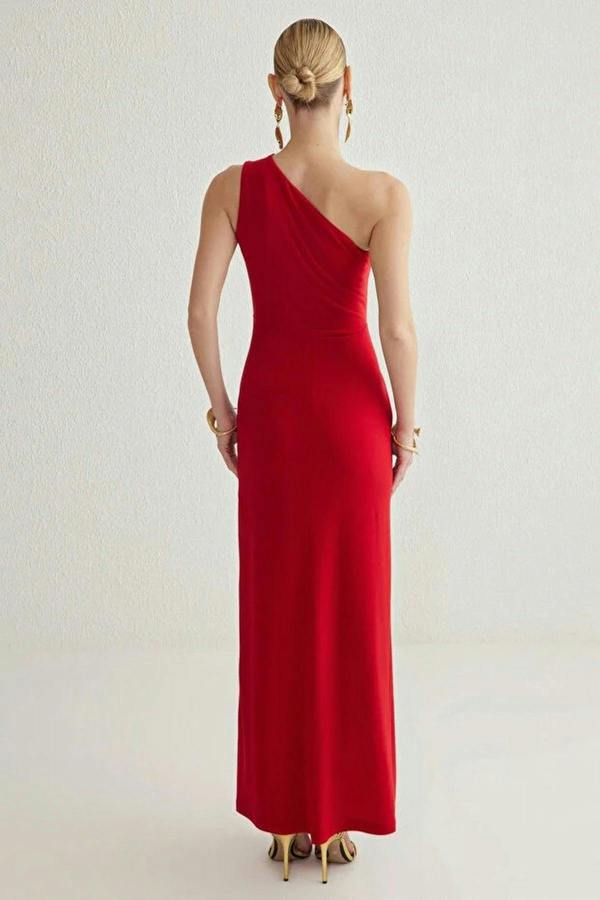 WOVCOR Maxi Evening Dress with Accessory Detail