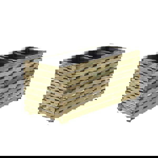 Cerland Horizon Garden Slatted Wooden Planter 90cm x 40cm 40L Modern Trough